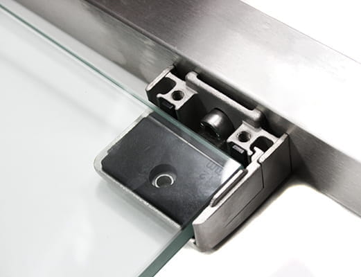 Glas Klemme 52x52 mm für Flach, AISI 316, SATIN