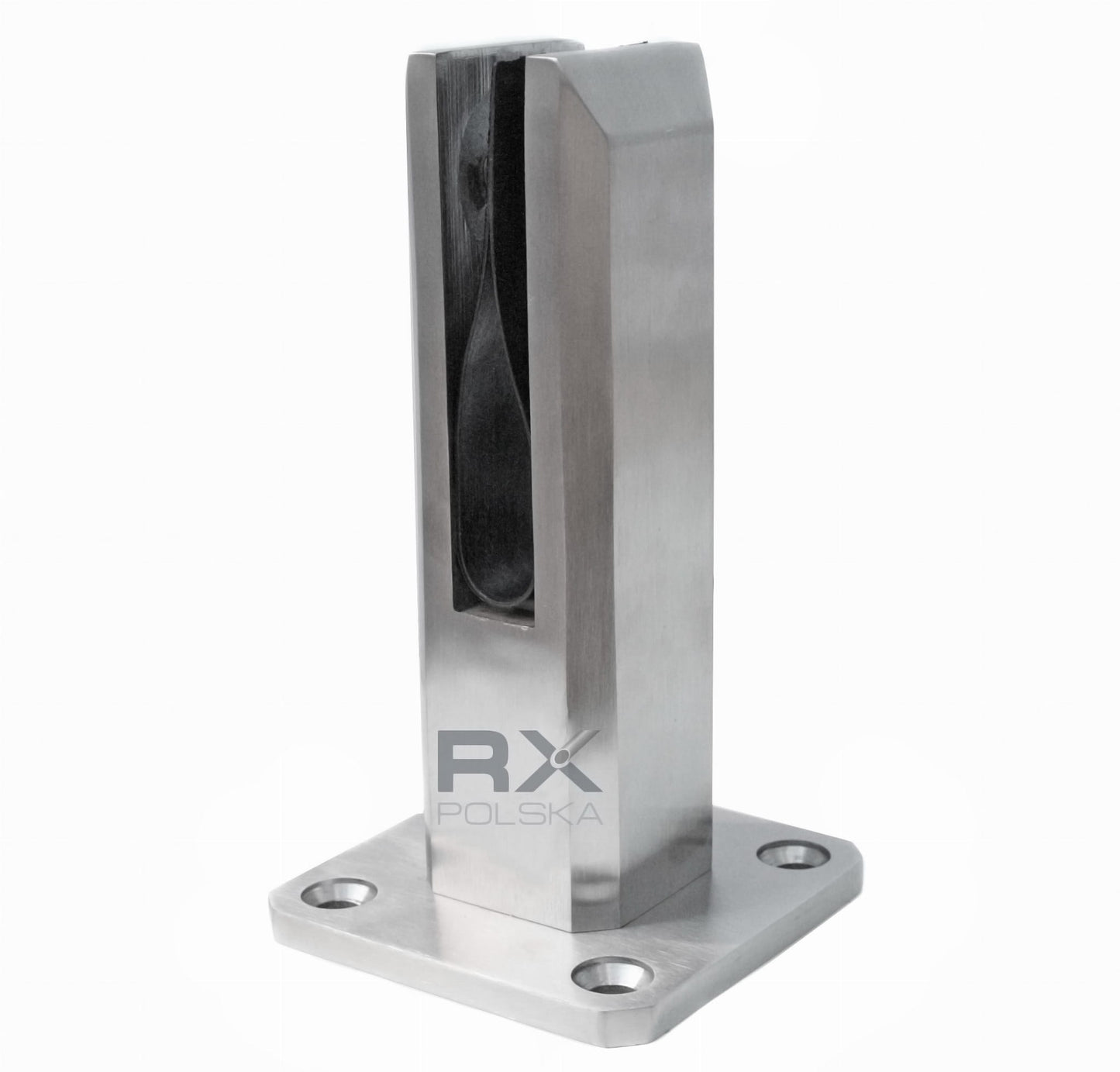 SPIGOT 50x50 mm H=182 mm Glas 12–17,52 mm AISI 304 satiniert