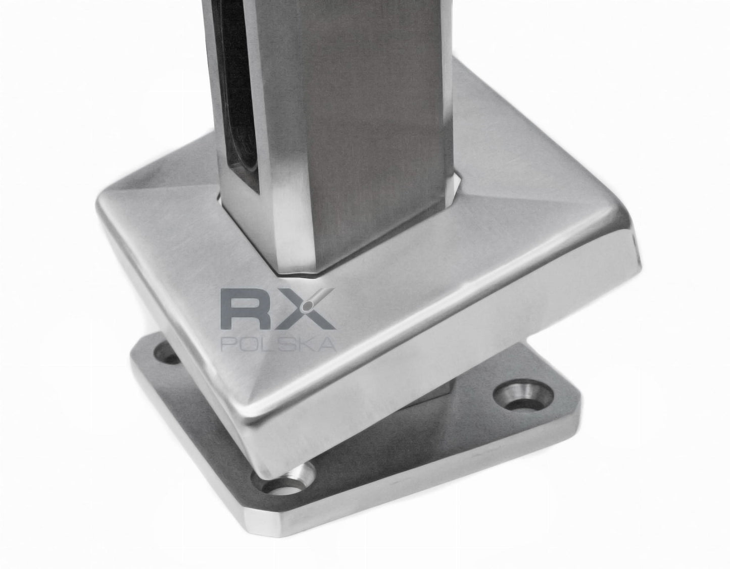 SPIGOT 50x50 mm H=182 mm Glas 12–17,52 mm AISI 304 satiniert