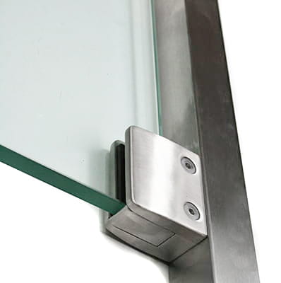 Glas Klemme 52x52 mm für Flach, AISI 316, SATIN