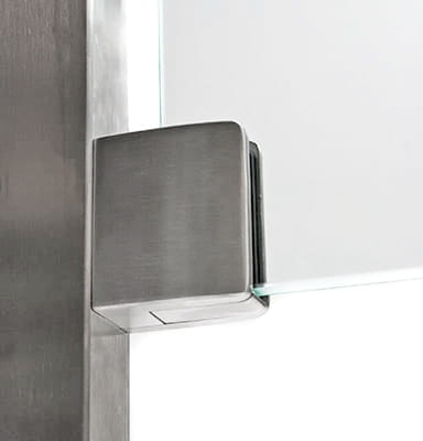 Glas Klemme 52x52 mm für Flach, AISI 316, SATIN