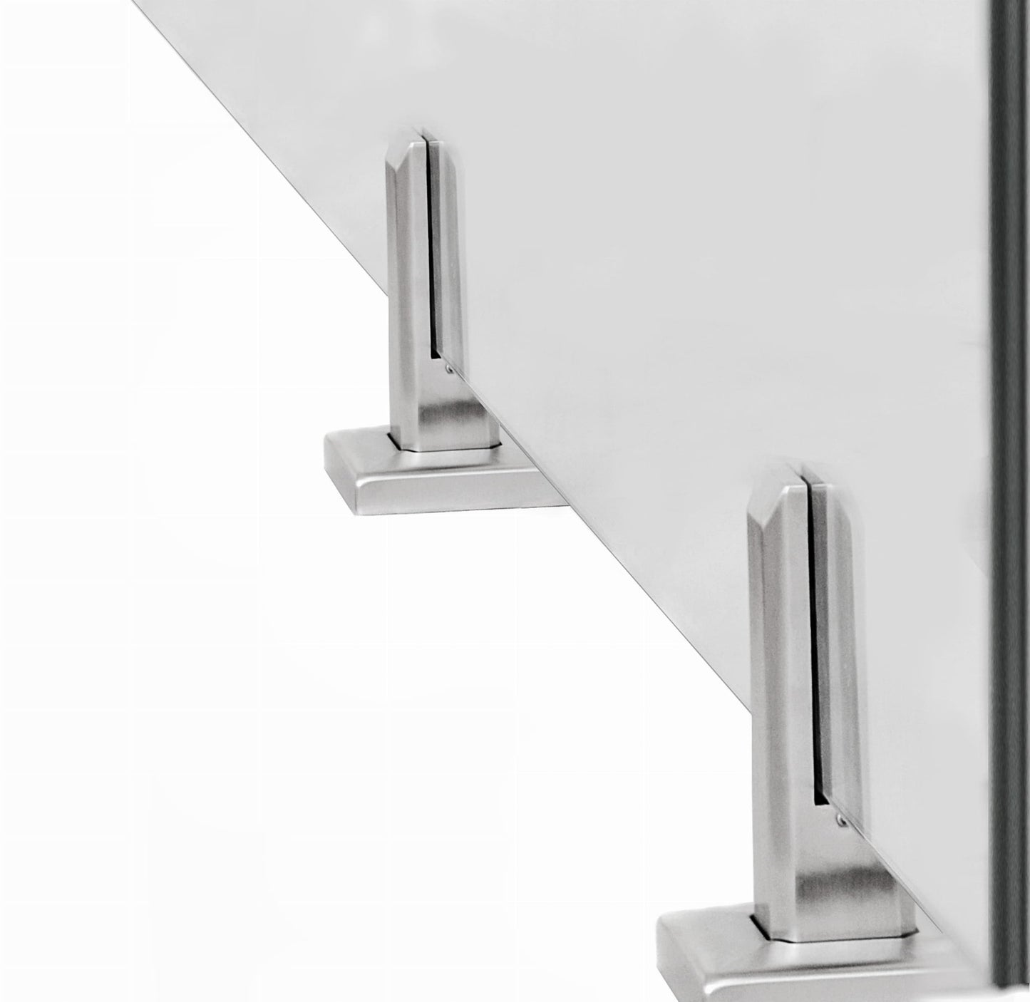 SPIGOT 50x50 mm H=182 mm Glas 12–17,52 mm AISI 304 satiniert