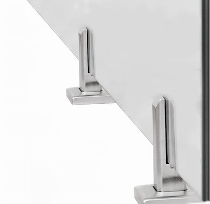 SPIGOT 50x50 mm H=182 mm Glas 12–17,52 mm AISI 304 satiniert