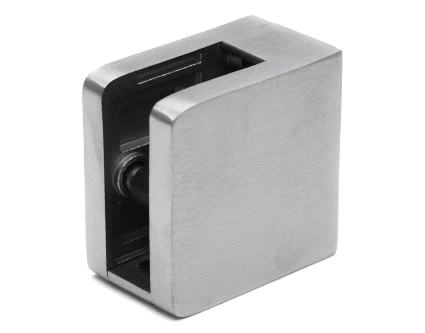 Glas Klemme 45x45 mm für Flach, AISI 304, SATIN
