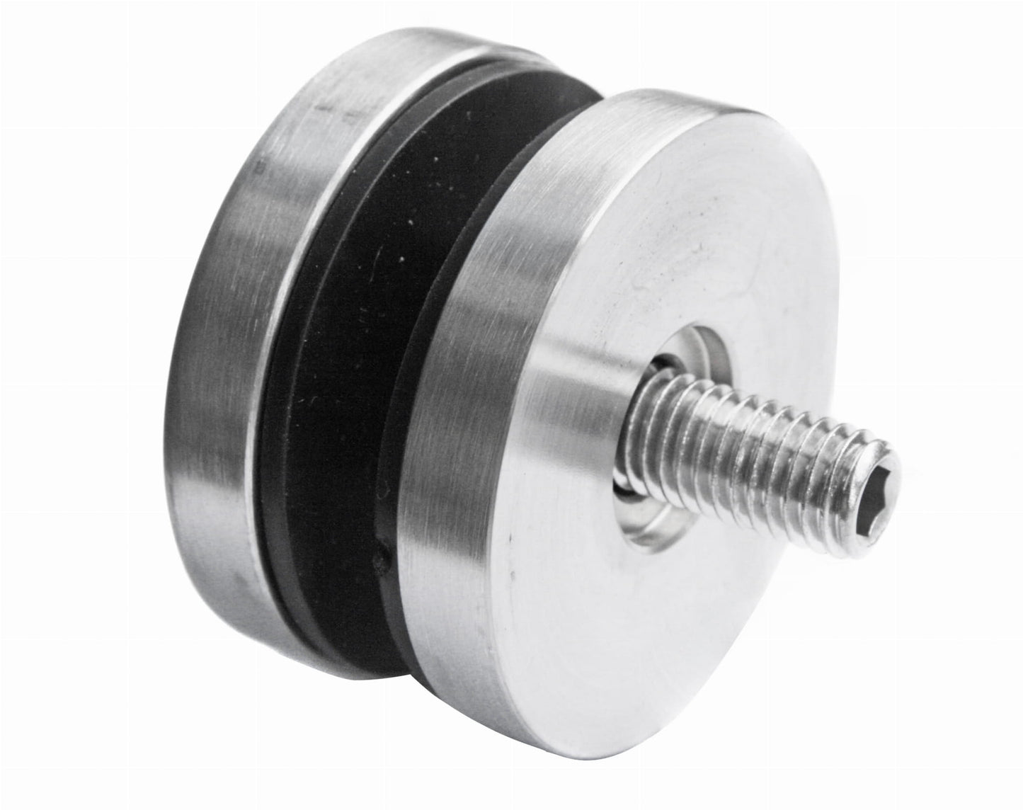 Glas-Adapter 50/8 mm, Gewinde M12, AISI 304, SATIN