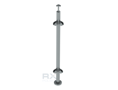 Pfosten Ø 42,4 mm 1060 mm Ecke AISI 304 satiniert
