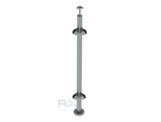 Pfosten Ø 42,4 mm 1060 mm Ecke AISI 304 satiniert