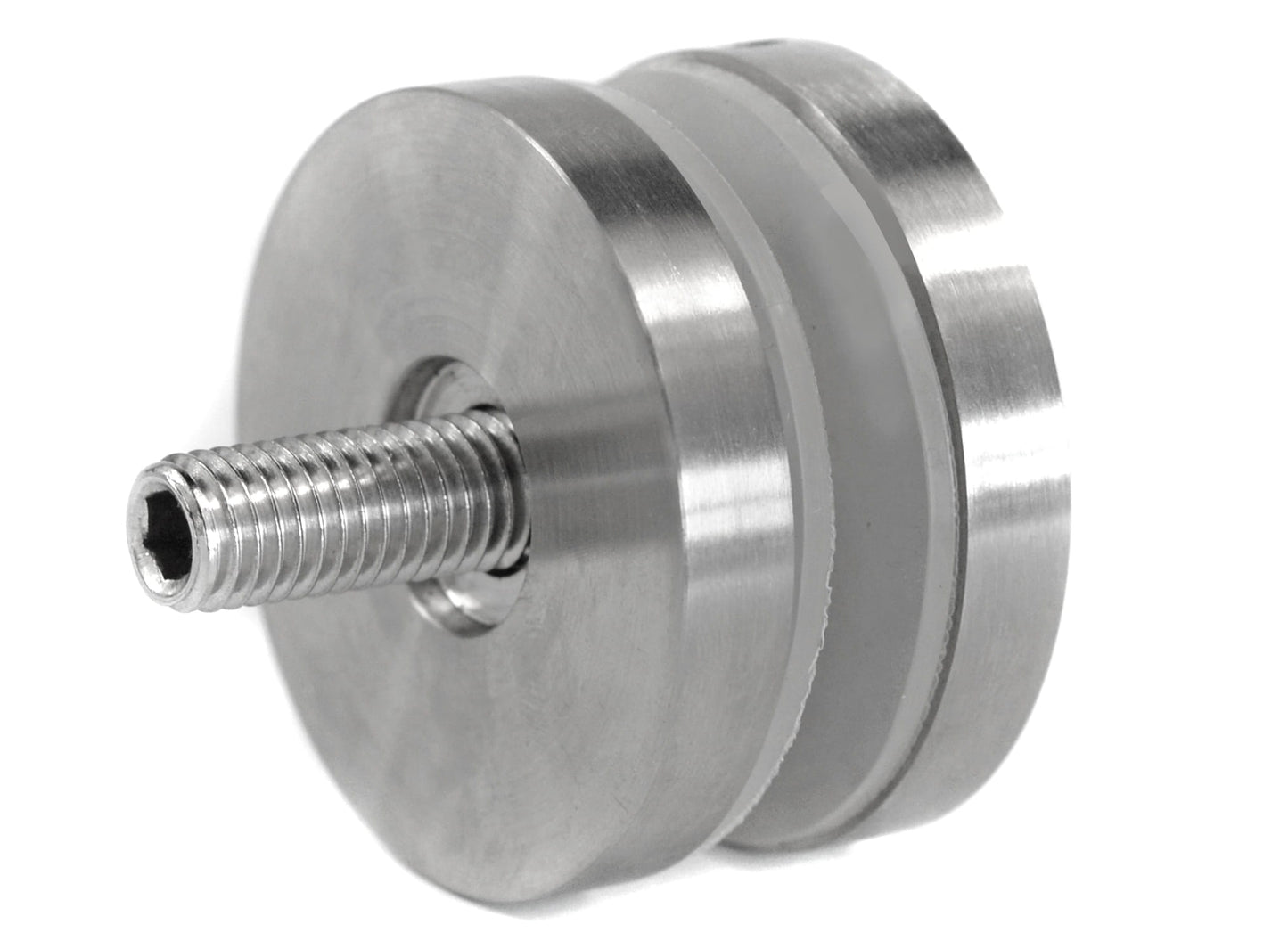 Glas-Adapter Ø 50 mm, Gewinde M12, AISI 304, SATIN