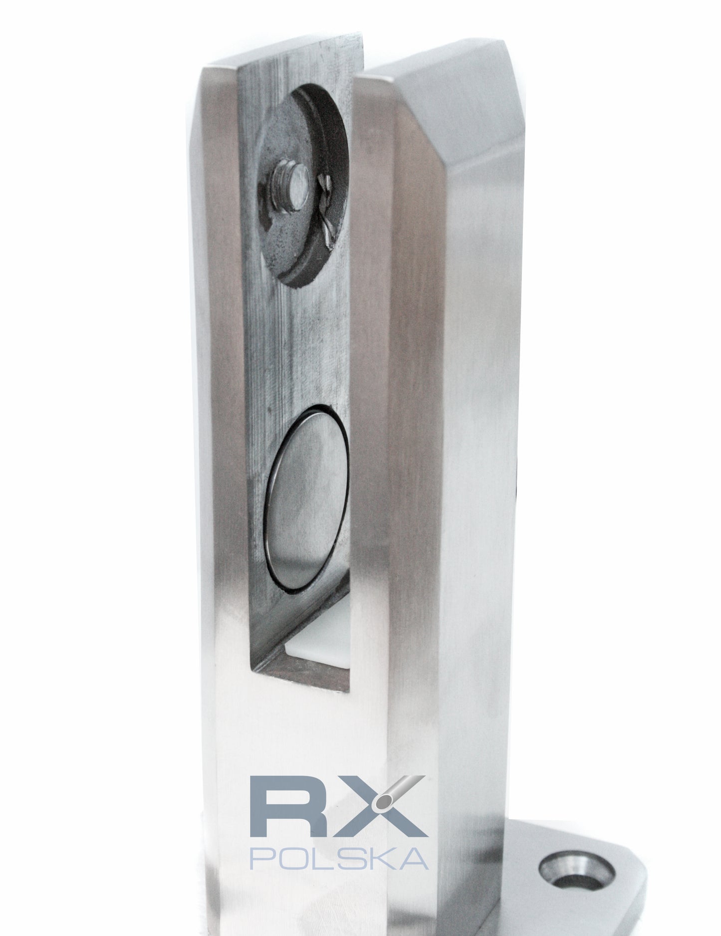 SPIGOT 50x50 mm H=182 mm Glas 12–17,52 mm AISI 304 satiniert